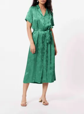 AGLAE - Vestido largo camisero de jacquard en verde