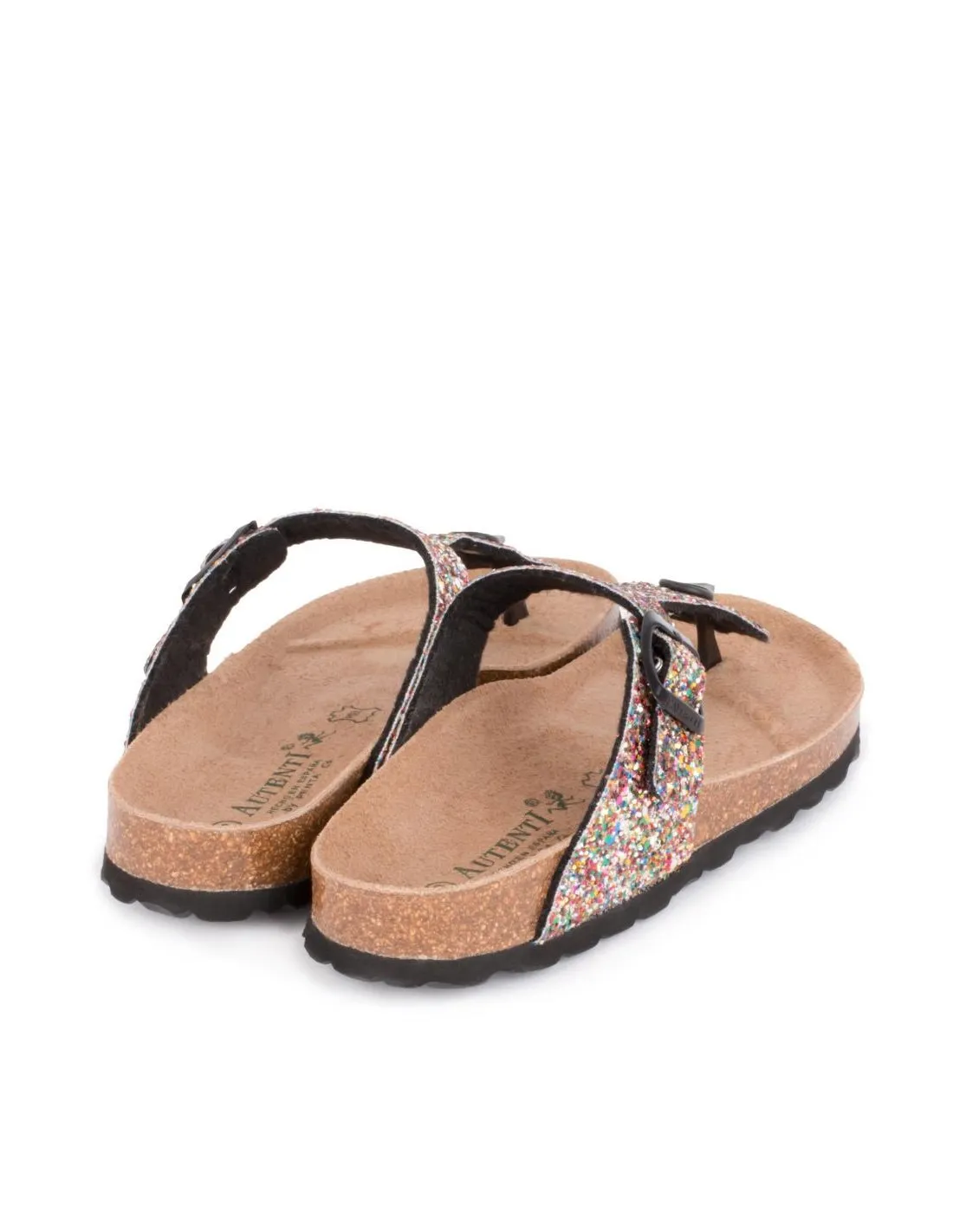 AUTENTI Sandalias Glitter Suela Corcho