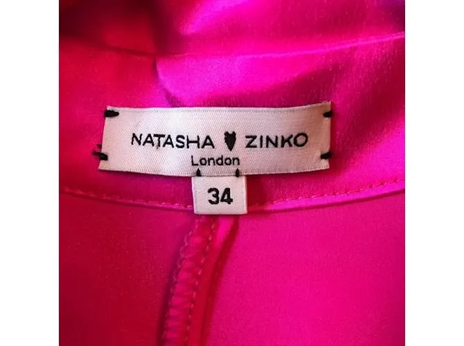 Autre Marque NATASHA ZINKO Vestidos T.fr 34 Seda Rosa 