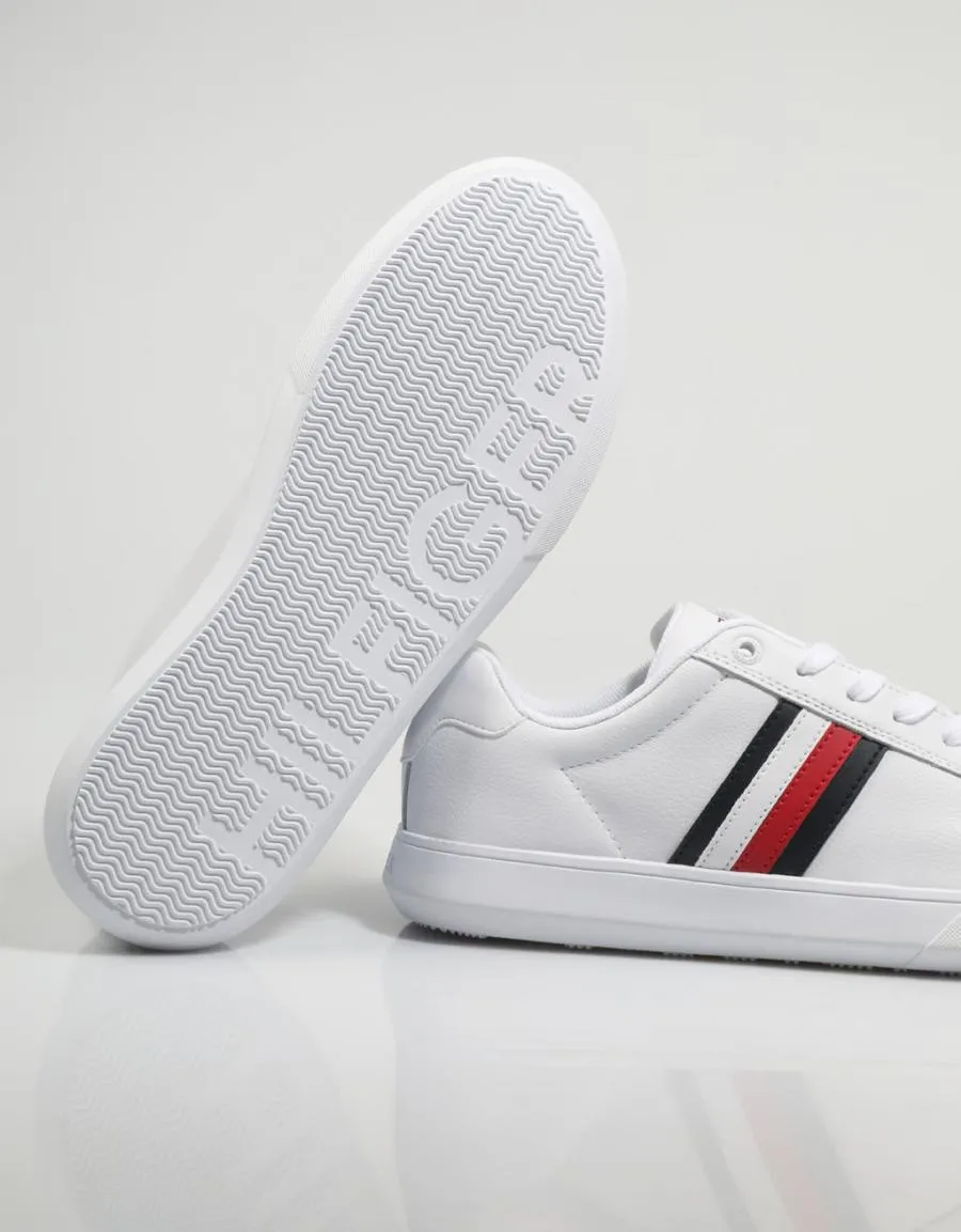  baskets TOMMY HILFIGER Corporate Cup Leather Stripes en Blanc 79929