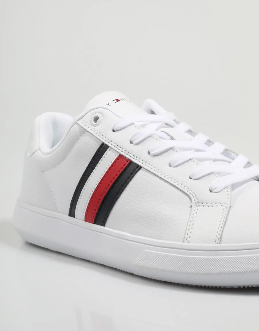  baskets TOMMY HILFIGER Corporate Cup Leather Stripes en Blanc 79929