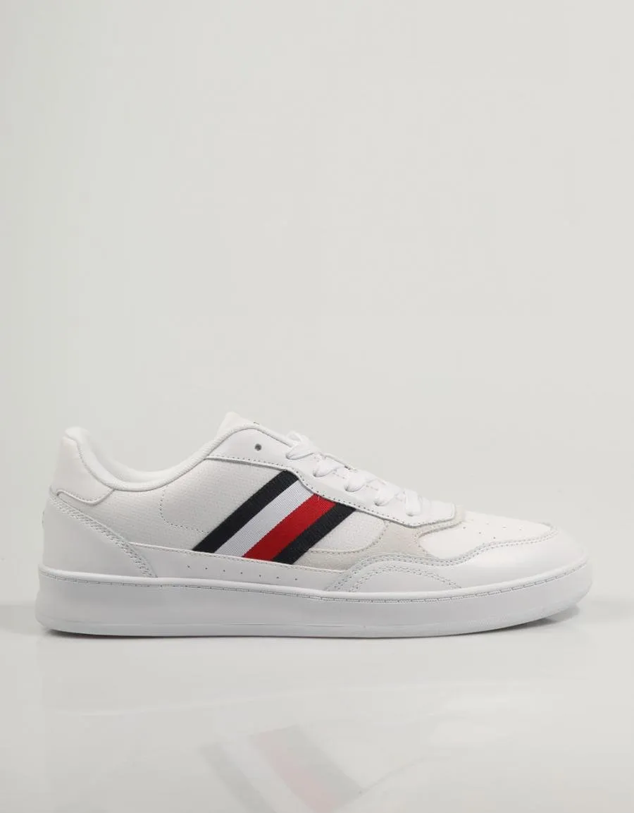  baskets TOMMY HILFIGER Court Cupsole Retro Lth Stripes en Blanc 83062