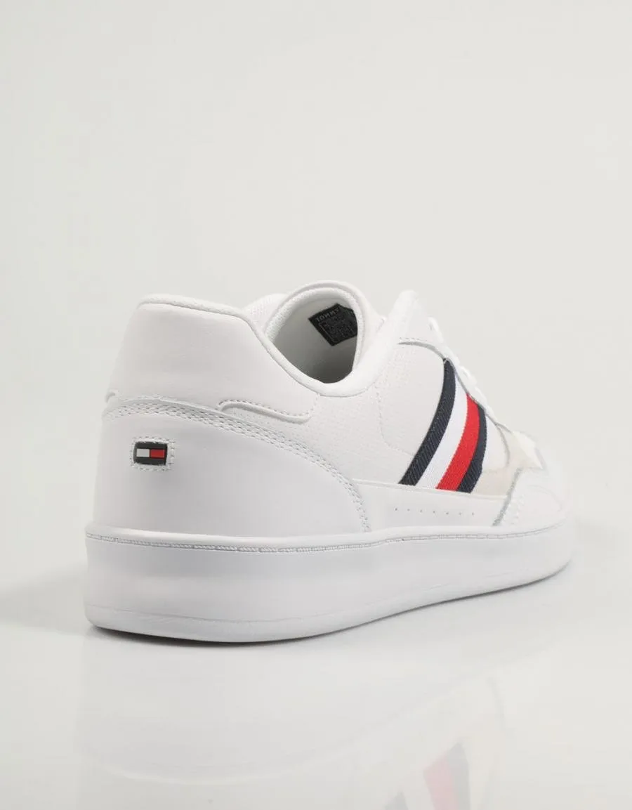  baskets TOMMY HILFIGER Court Cupsole Retro Lth Stripes en Blanc 83062