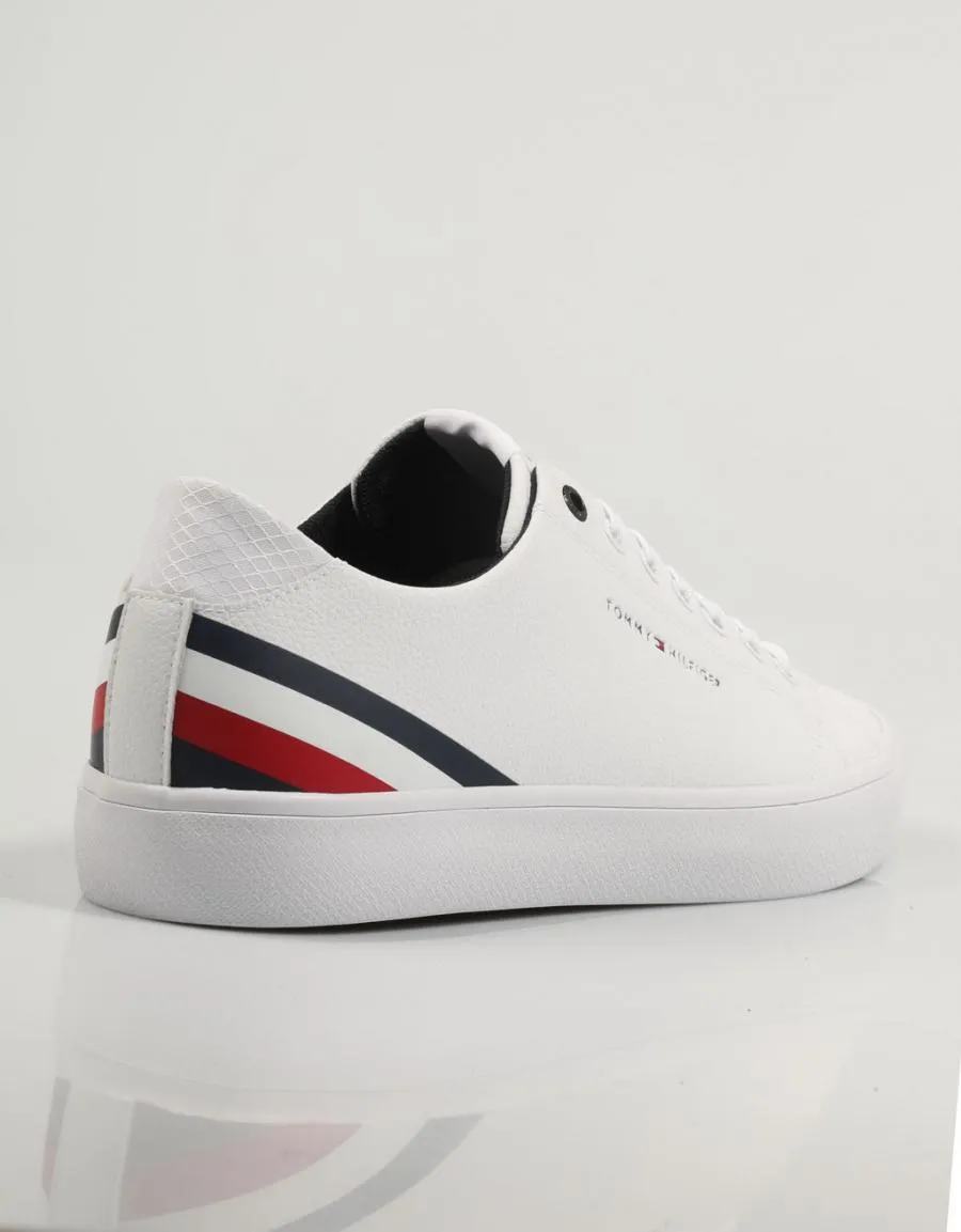  baskets TOMMY HILFIGER Th Hi Vulc Core Low Lth Stripes en Blanc 83061