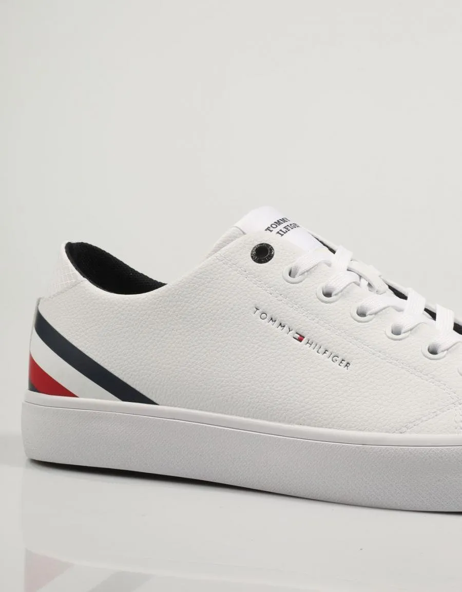  baskets TOMMY HILFIGER Th Hi Vulc Core Low Lth Stripes en Blanc 83061