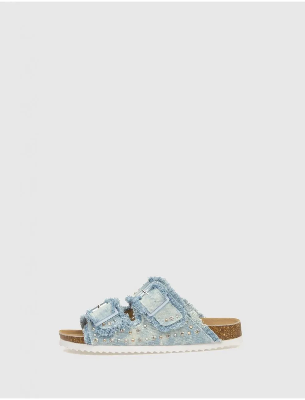 Bio Colors Of California Two Buckle Denim Sandal Azul