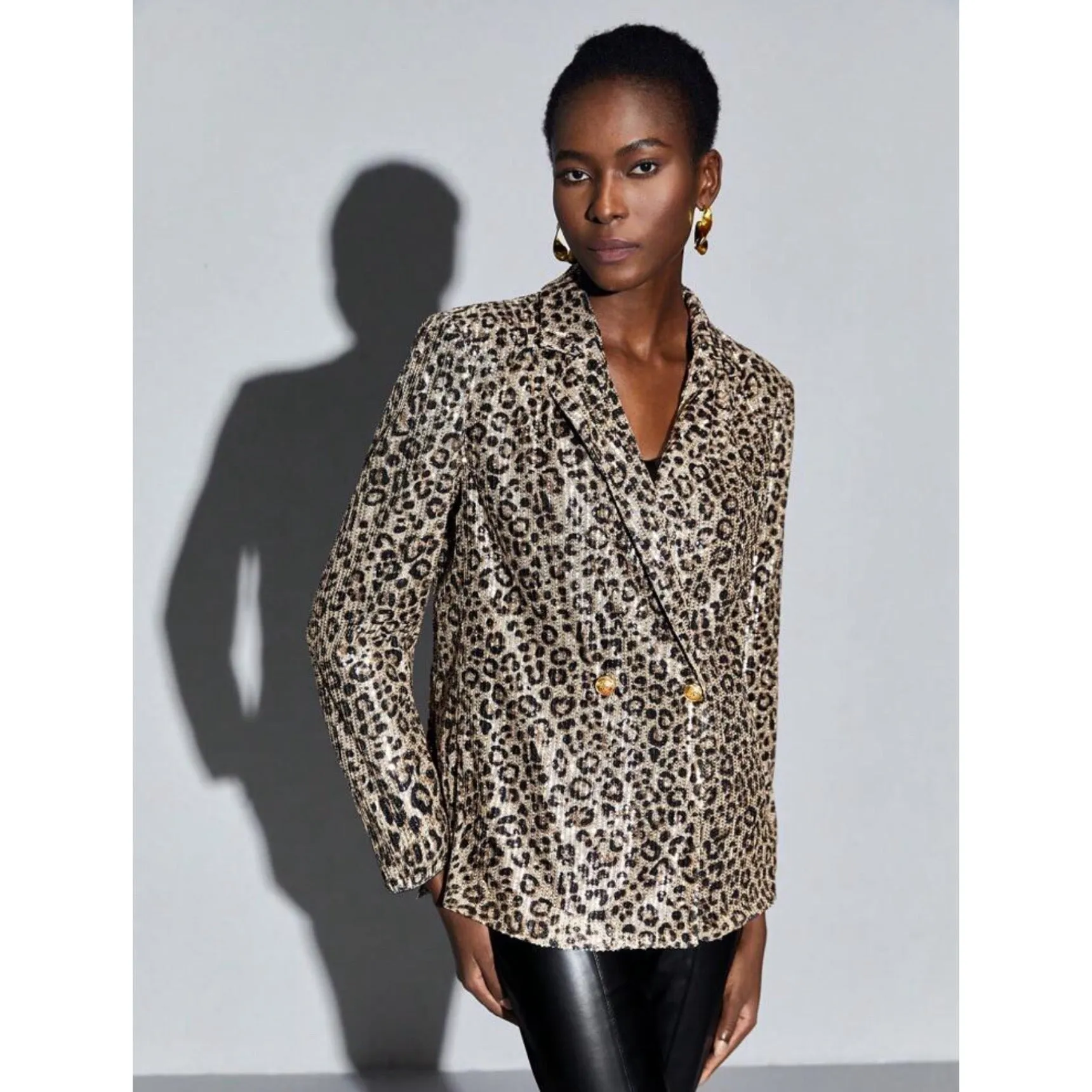 Blazer Lentejuela Leopardo