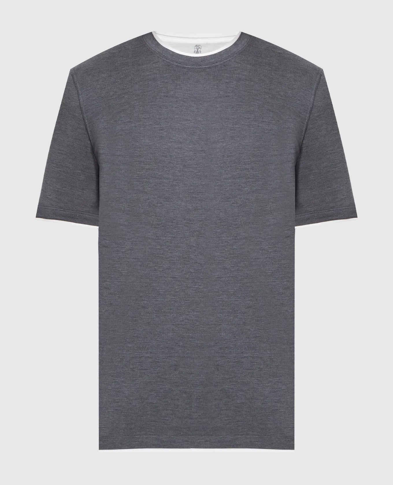 Brunello Cucinelli Gray t-shirt with layering effect