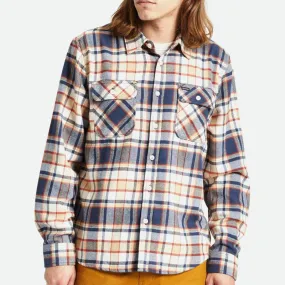 Camisa Brixton: Bowery LS Flannel (Wsh Ny Brn Rd Off Wht)