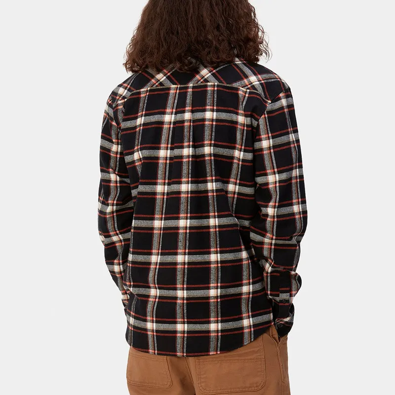 Camisa Carhartt WIP: LS Barten Shirt (Barten Check Black Black)