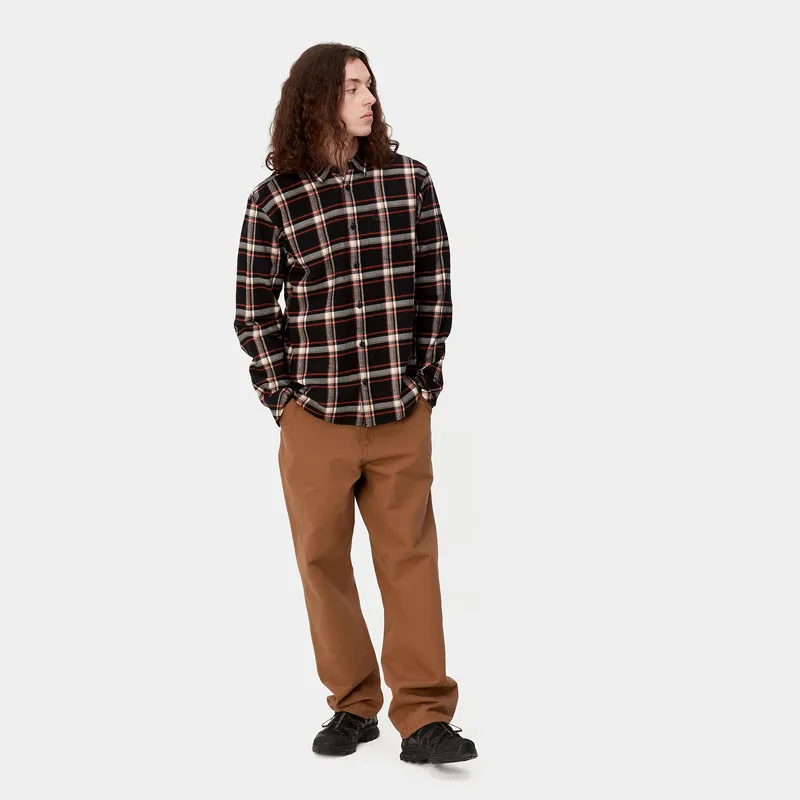 Camisa Carhartt WIP: LS Barten Shirt (Barten Check Black Black)