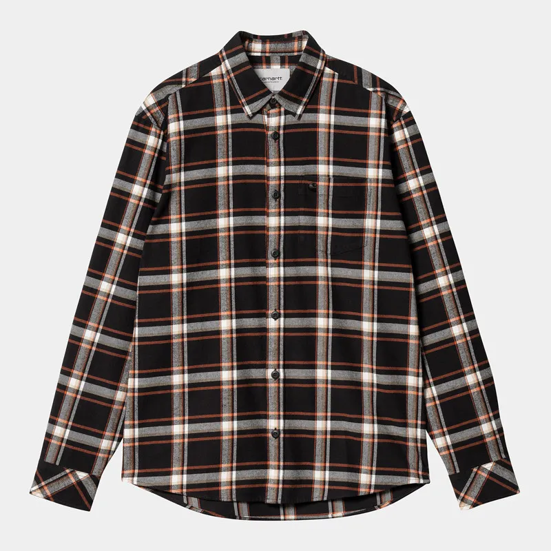 Camisa Carhartt WIP: LS Barten Shirt (Barten Check Black Black)