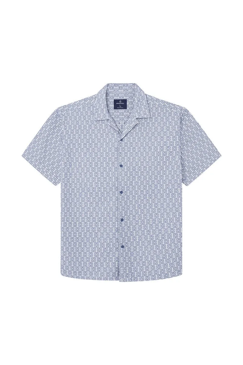 Camisa manga corta jacquard bordado