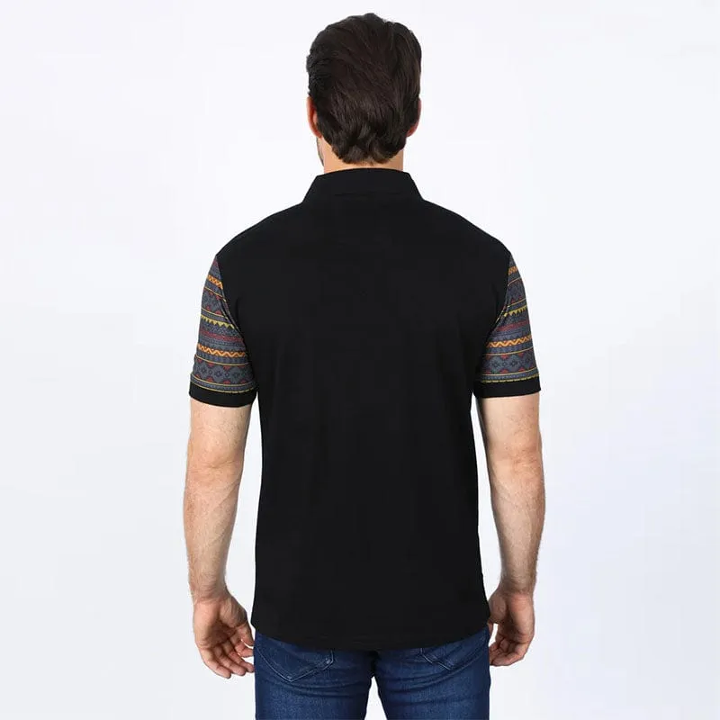 Camisa Platini Polo Modern Fit Stretch Mexico Negra