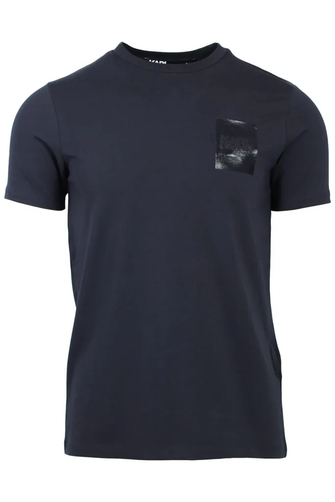 Camiseta azul logo negro