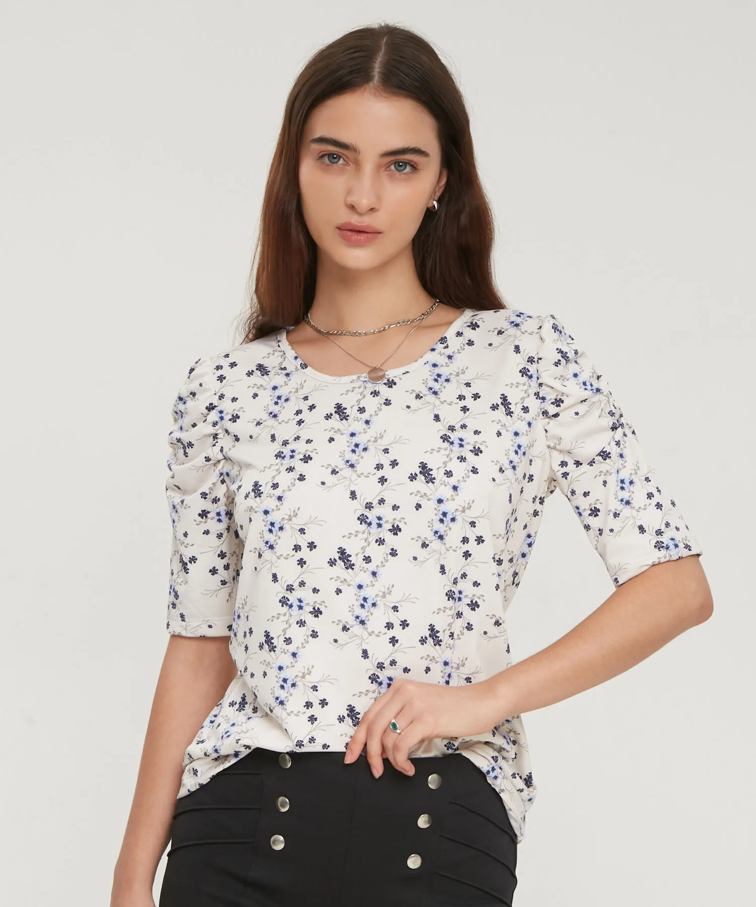 Camiseta con Estampado Floral-