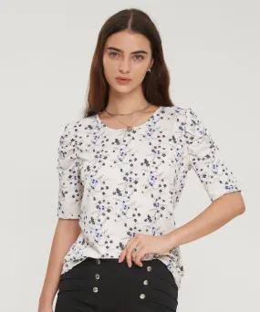 Camiseta con Estampado Floral-