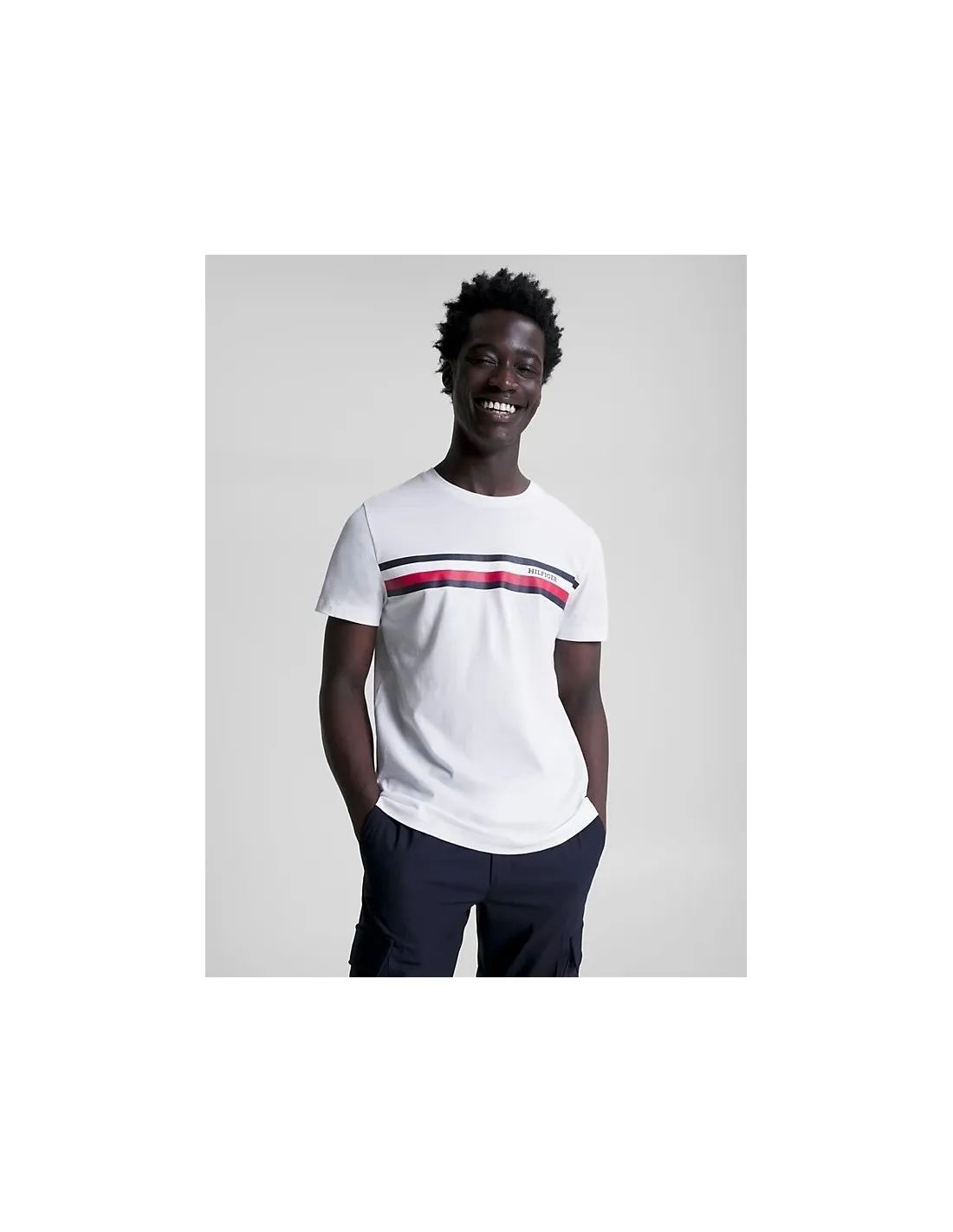 Camiseta de corte slim con monotipo Hilfiger de Tommy Hilfiger