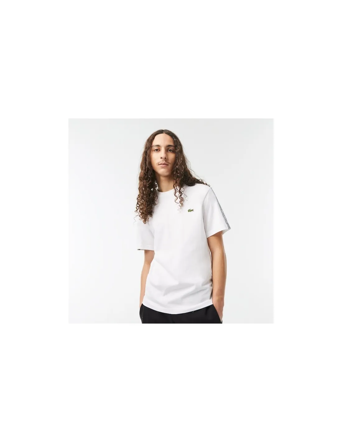 Camiseta de hombre Lacoste regular fit con bandas laterales