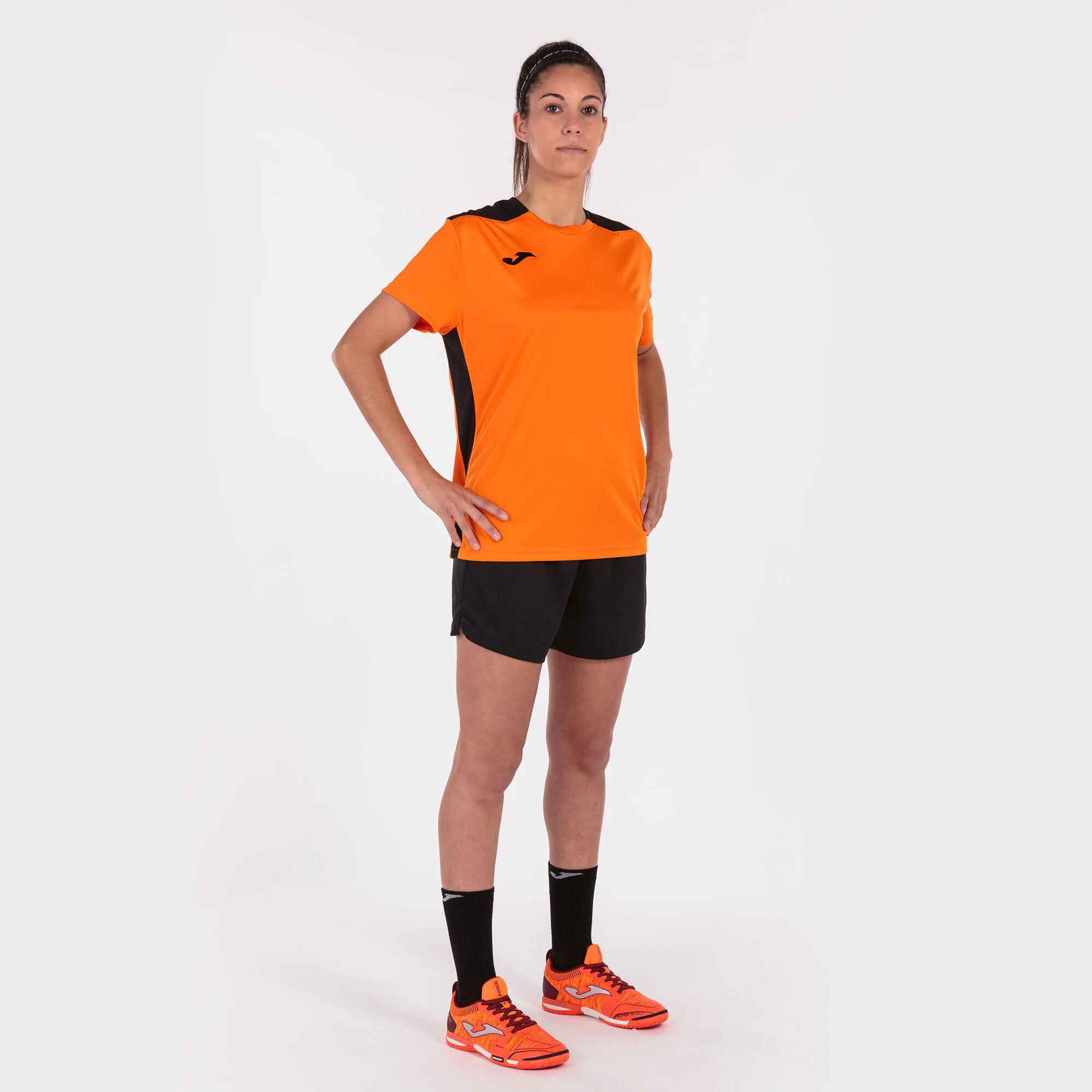 Camiseta manga corta mujer Championship VI naranja negro