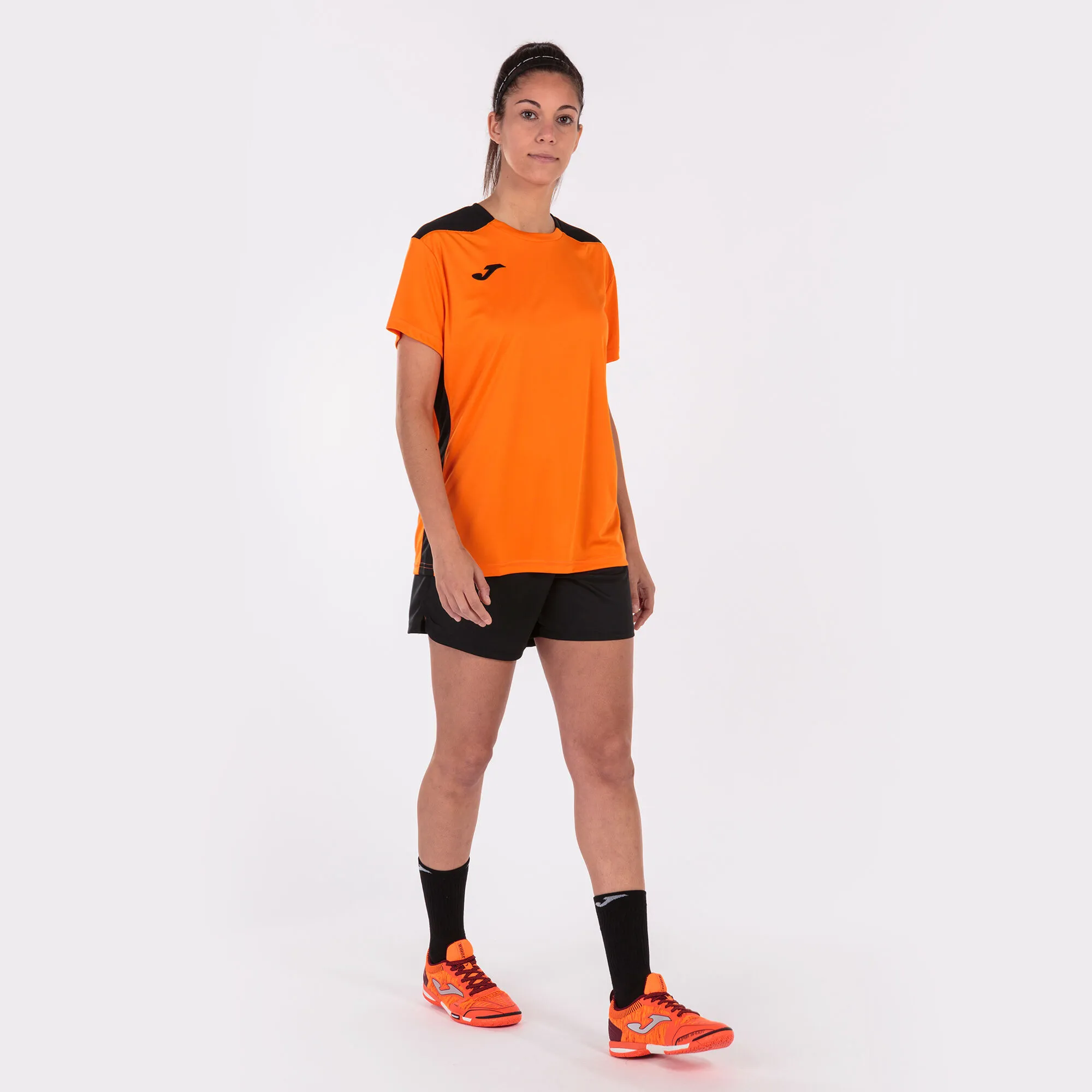 Camiseta manga corta mujer Championship VI naranja negro