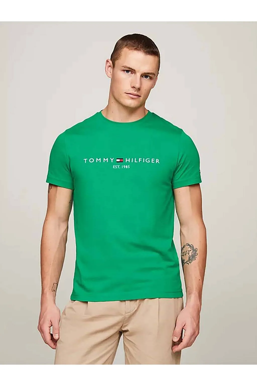 camiseta Tommy Hilfiger de corte slim con logo bordado mw0mw11797 l4b