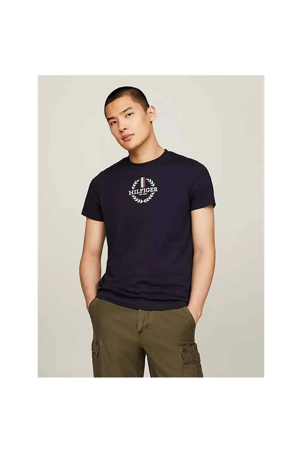 camiseta Tommy Hilfiger global stripe de corte slim con logo 34388 dw5