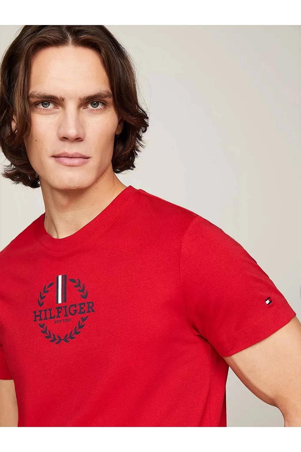 camiseta Tommy Hilfiger global stripe de corte slim con logo 34388 xlg