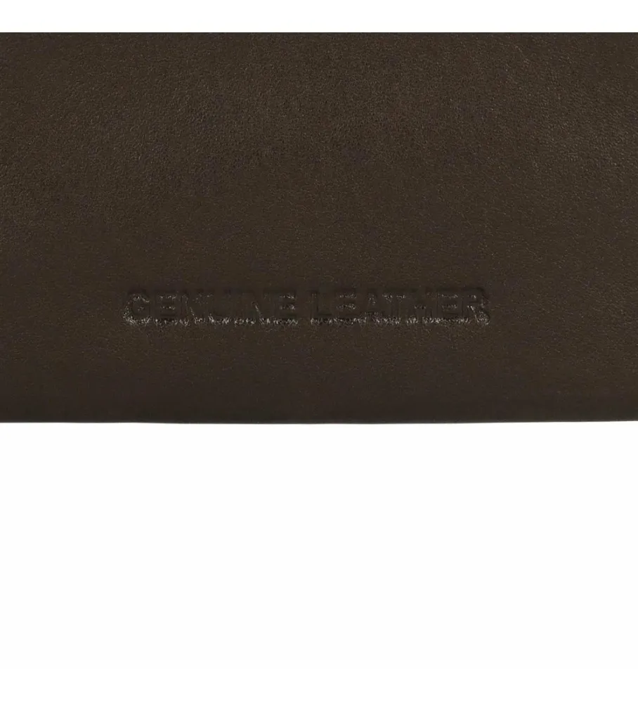 Cartera Adept Alan vertical con monedero marrón  -8,5x11,5x1cm-