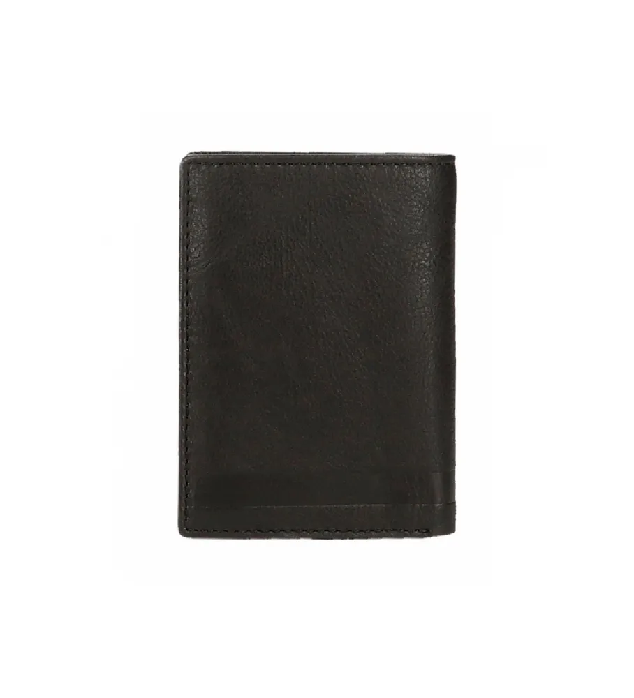 Cartera Adept Alan vertical con monedero Negro -8,5x11,5x1cm-