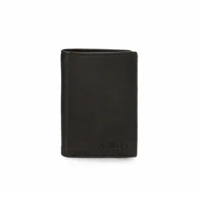 Cartera Adept Alan vertical con monedero Negro -8,5x11,5x1cm-