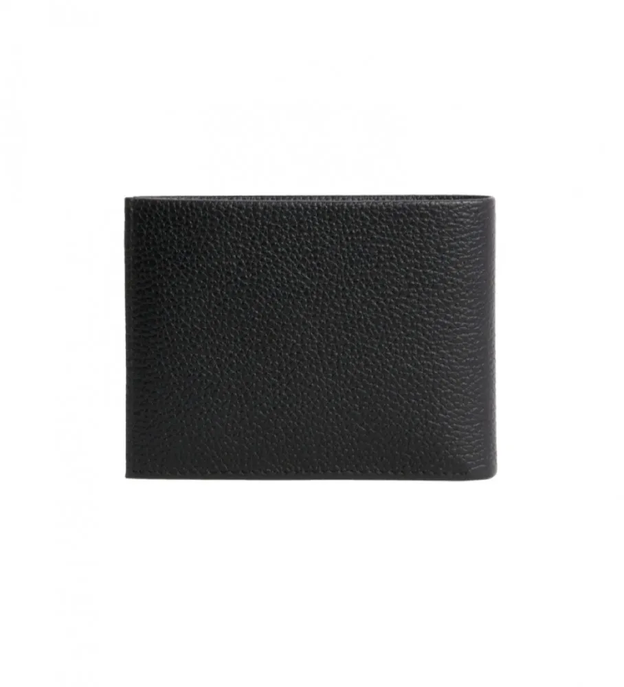 Cartera dePiel Plegado Triple Con Rfid negro -9,5x12,8x2,5cm-