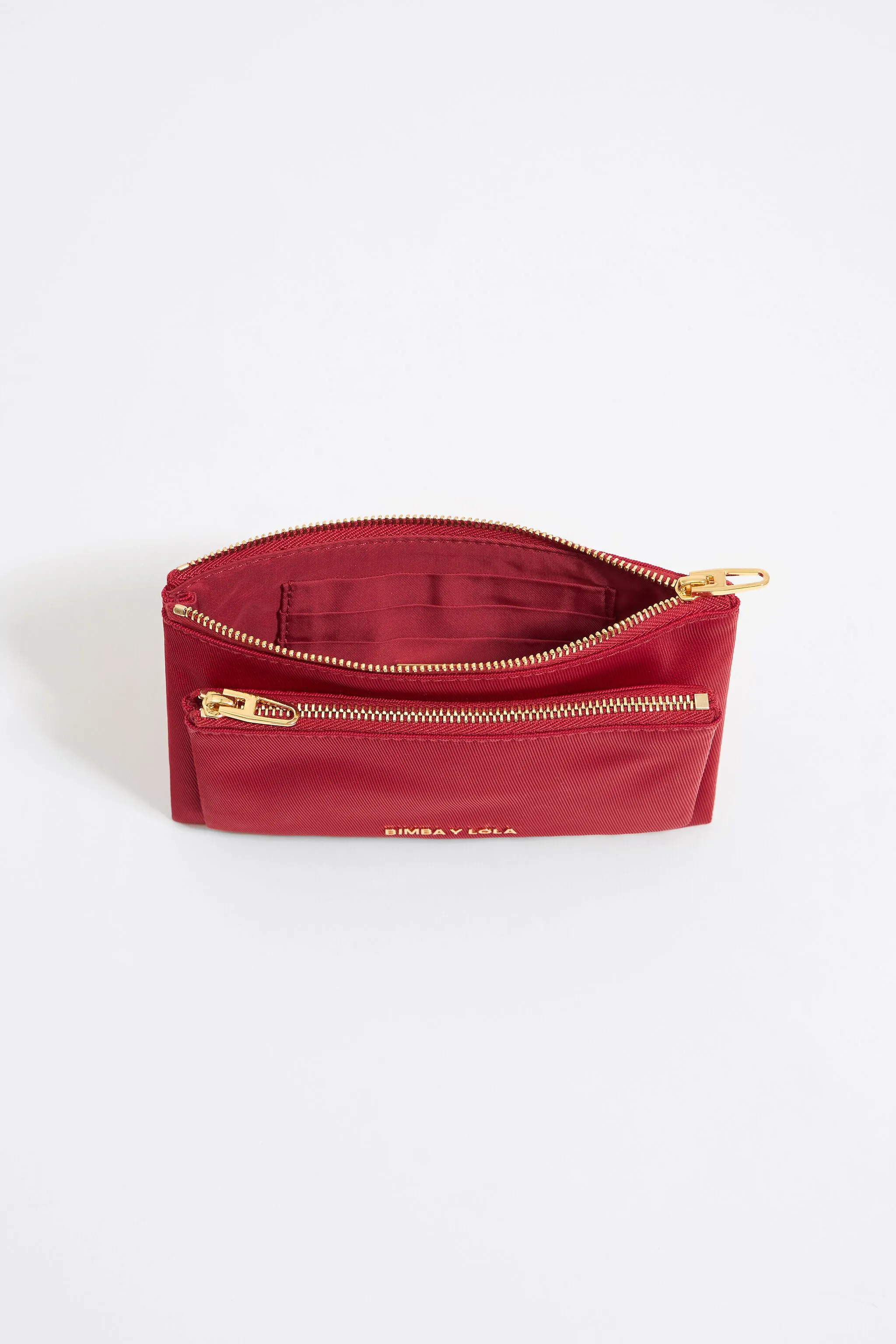 Cartera doble nylon roja