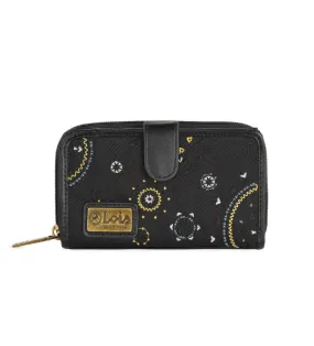 Cartera estampada con Bordados  304416 negro