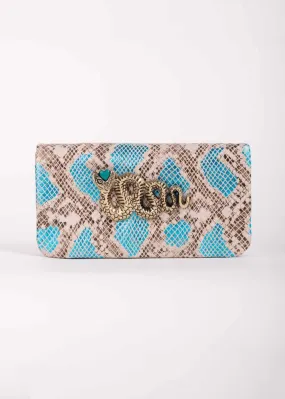 Cartera joya serpiente turquesa