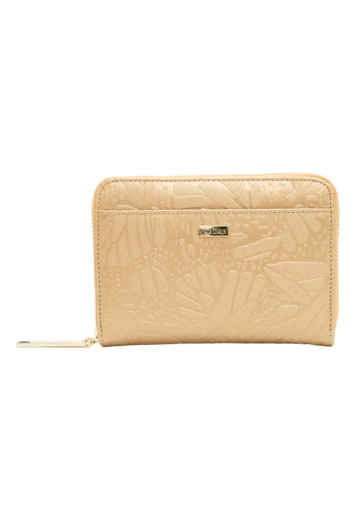 Cartera Mediana Saffiano Grabado Mariposa