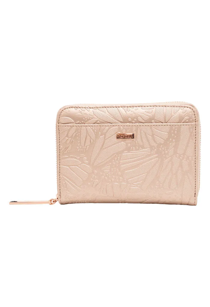 Cartera Mediana Saffiano Grabado Mariposa