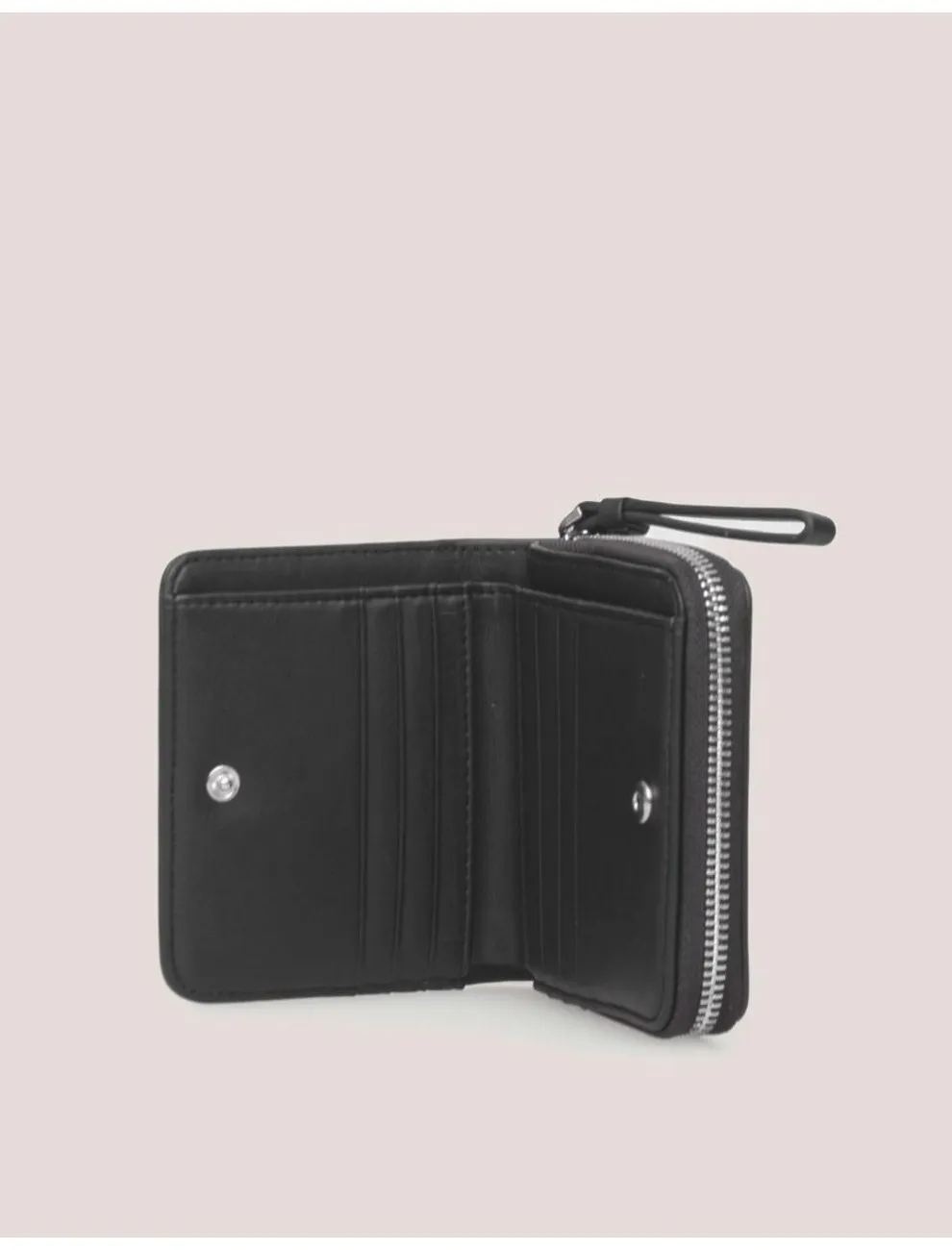 Cartera Mujer Karl Lagerfeld K/skuare Bifold Zip Wallet  Negro