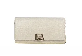 Cartera Nocturno Cava Alargada Tapa Broche Metal Oro