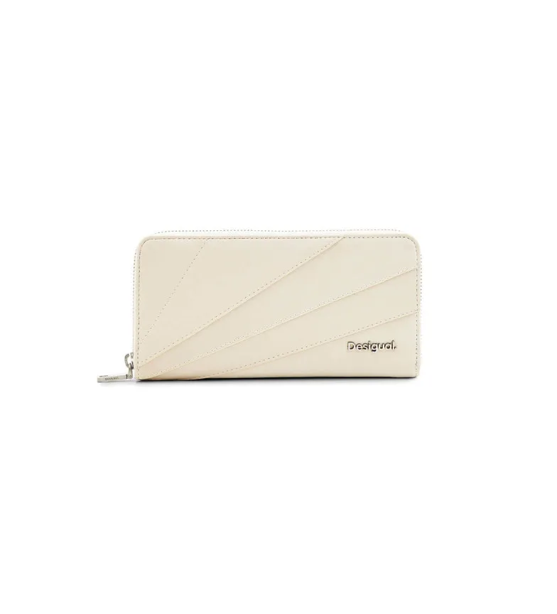 Cartera patch texturas blanco roto