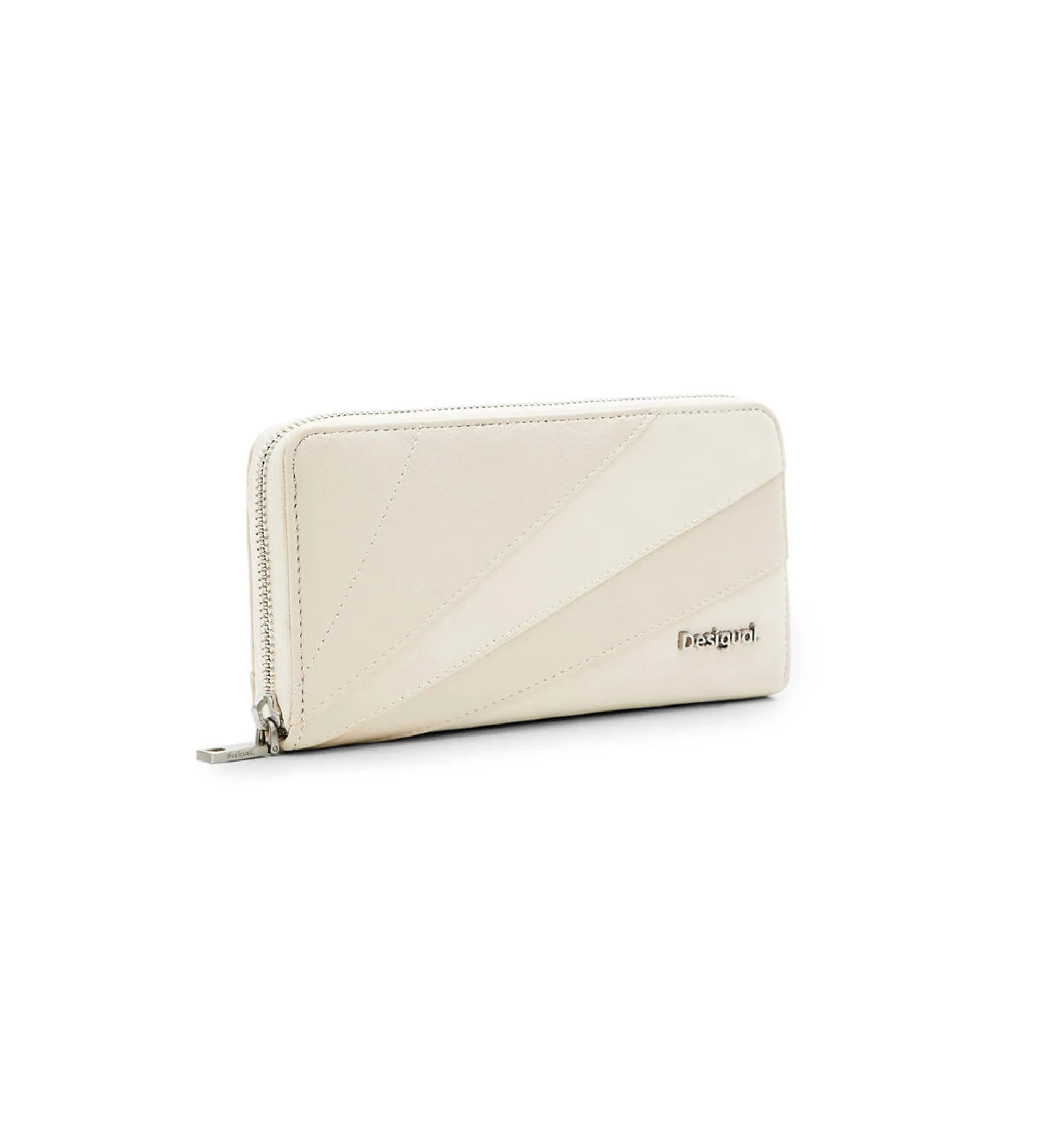 Cartera patch texturas blanco roto