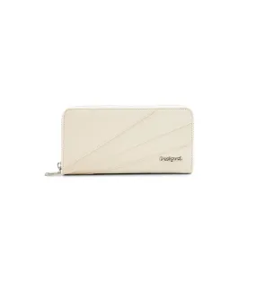 Cartera patch texturas blanco roto