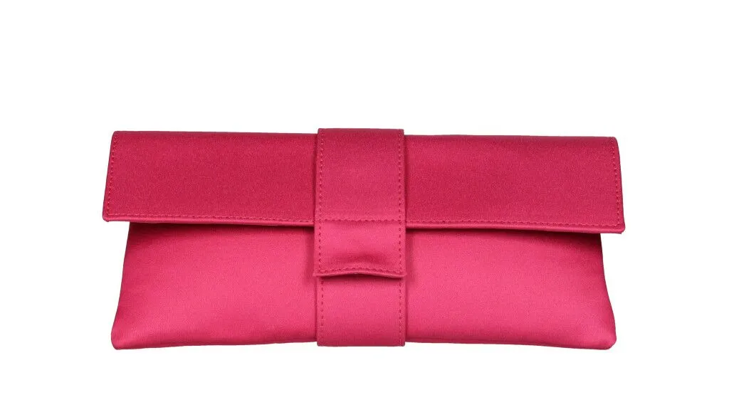 Cartera Raso Fuxia Tira Central