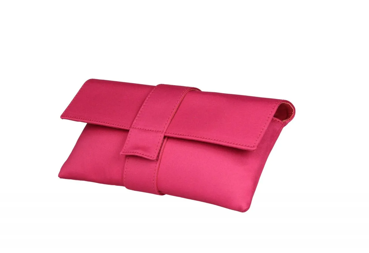 Cartera Raso Fuxia Tira Central