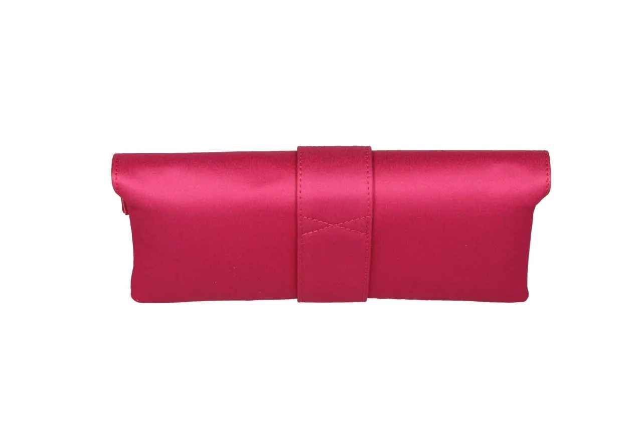 Cartera Raso Fuxia Tira Central