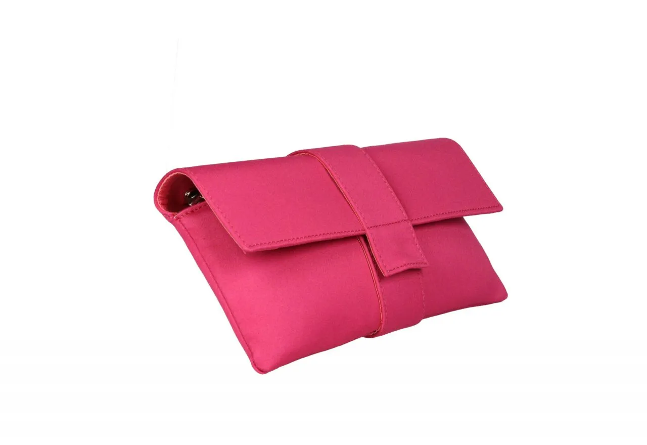 Cartera Raso Fuxia Tira Central