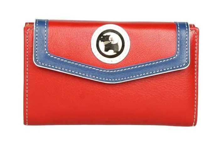 Cartera Roja/azul/blanca Mediana Chapa Perro