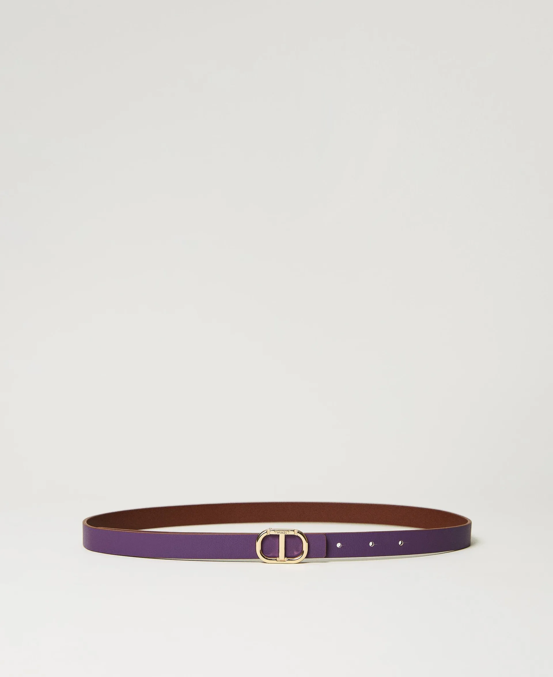 Ceinture réversible en cuir avec Oval T