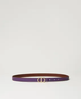 Ceinture réversible en cuir avec Oval T