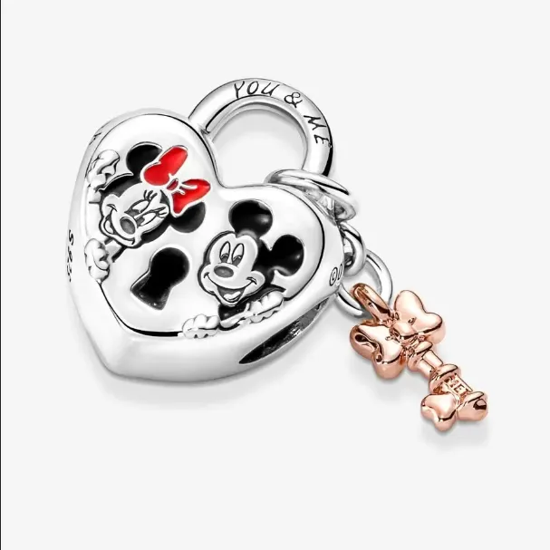 Charm Candado Mickey y Minnie Mouse de Disney 780109C01